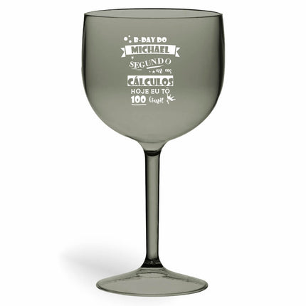 Taça De Gin 580Ml Impressão  Transparente Fumê  1X0