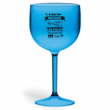Taça De Gin 580Ml Impressão  Transparente Azul  1X0