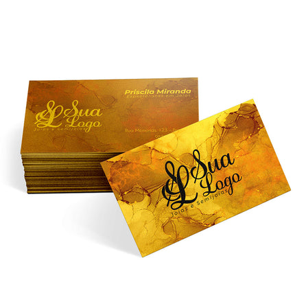 Cartões De Visita Papéis Especiais Gold Master 300G Sem Verniz