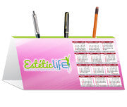 Calendário De Mesa Porta Canetas Horizontal Couchê 250G  Sem Verniz  4X0