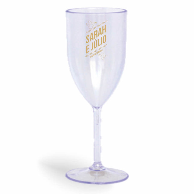 Taça De Vinho 330Ml Impressão  Transparente Cristal  1X0