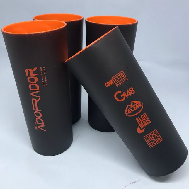 Copo Long Drink Envelopado Personalizado 350 Ml -  Preto Fosco