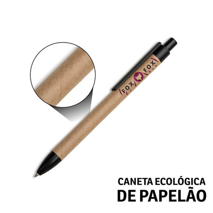 Canetas  Ecológicas Papelão  Clip De Plástico Preta