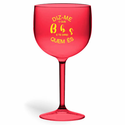 Taça De Gin 580Ml Impressão  Transparente Vermelha  1X0