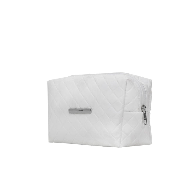 Necessaire Puff Matelassê Com Detalhe Prata