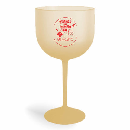 Taça De Gin 580Ml Impressão  Degradê Dourada  1X0