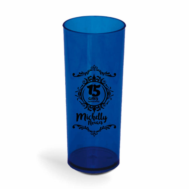 Copo Long Drink 350Ml  Transparente Azul  1X0