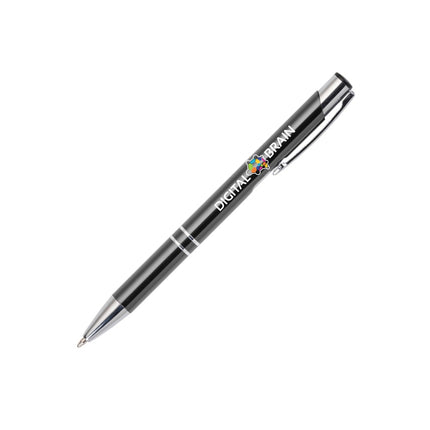 Canetas  Linha Premium Beta Soft  Acabamento Metalizado Cinza