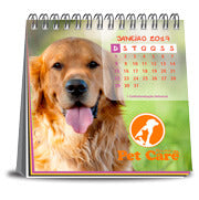 Calendário De Mesa Wire O Com 12 Paginas Sem Verniz Base Couchê 300G E Páginas Couchê 150G  4X4