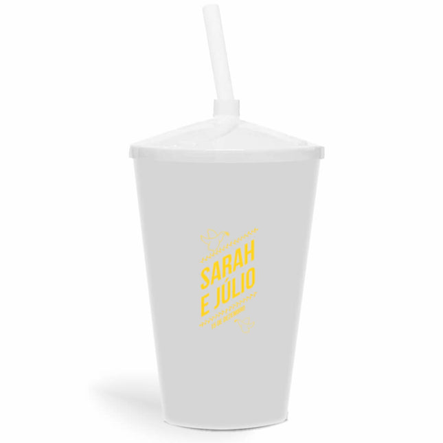 Copo Twister Com Canudo 600Ml  Leitoso Branco  1X0