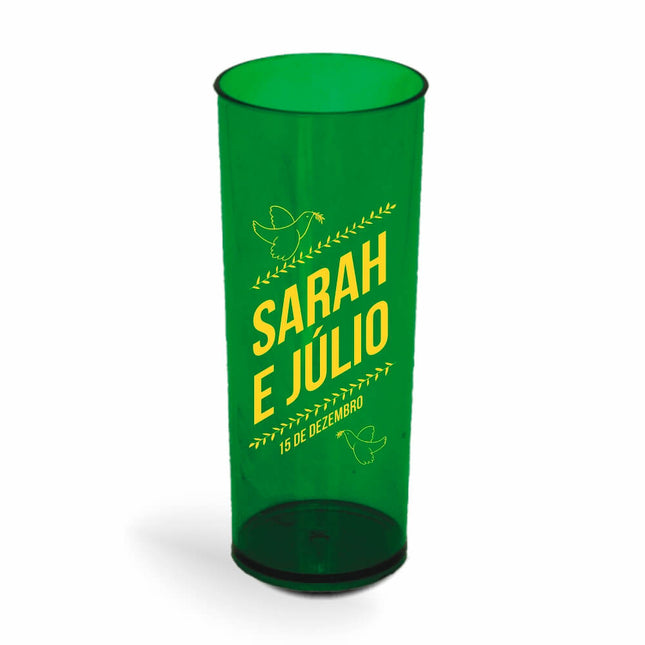 Copo Long Drink 350Ml  Transparente Verde Folha  1X0