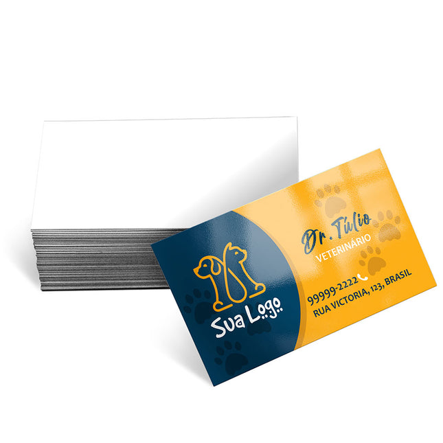 Cartões De Visita Couchê 250G Verniz Uv Total Frente