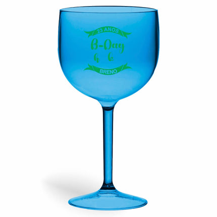 Taça De Gin 580Ml Impressão  Transparente Azul  1X0