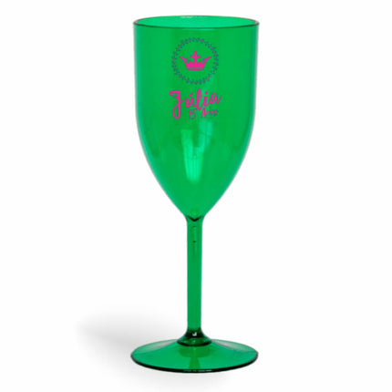 Taça De Vinho 330Ml Impressão  Transparente Verde  1X0