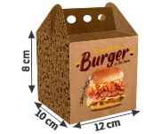 Embalagens Para Delivery Kraft 250G Hambúrguer E Sanduíches Com Alça Média  4X0