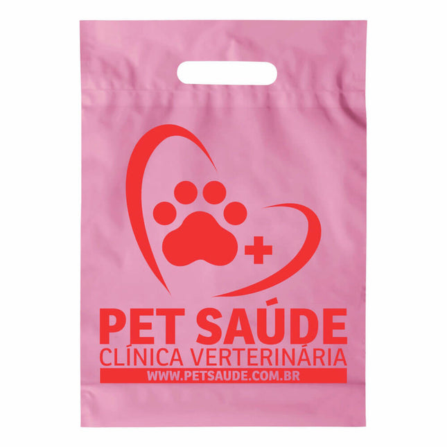 Sacolas   Plásticas Boca Vazada 150X200Mm Rosa  1X0