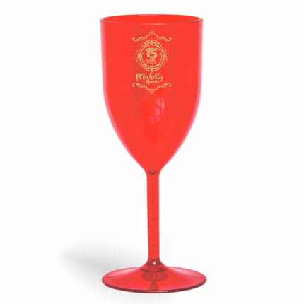 Taça De Vinho 330Ml Impressão  Transparente Vermelha  1X0
