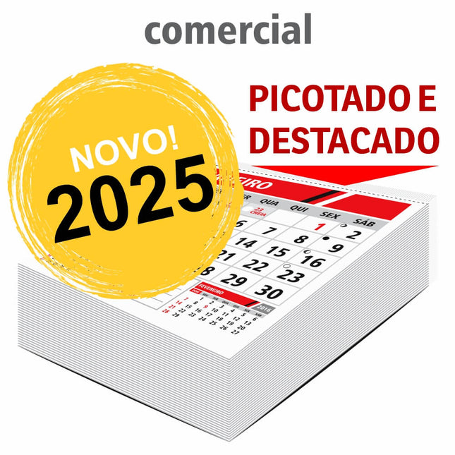 Calendários E Folhinhas 2025 Blocos De Calendário 2025 Comercial 200X200Mm - 2X0 - 100Unid - Cbc2022B - Cbc2022B - Cbc20