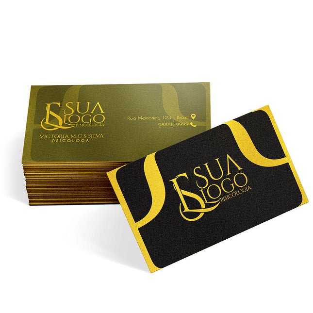 Cartões De Visita Europeu Papéis Especiais Gold Master 300G Sem Verniz
