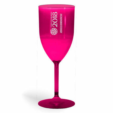 Taça De Vinho 330Ml Impressão  Transparente Rosa  1X0