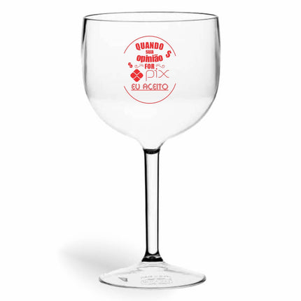 Taça De Gin 580Ml Impressão  Transparente Cristal  1X0