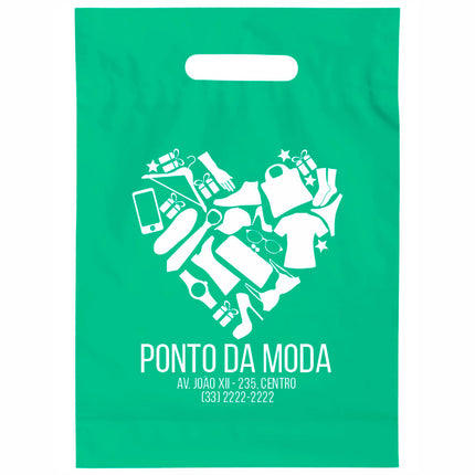 Sacolas   Plásticas Boca Vazada 300X400Mm Verde Água  1X0