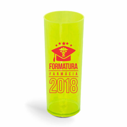 Copo Long Drink 350Ml  Transparente Amarelo Neon  1X0