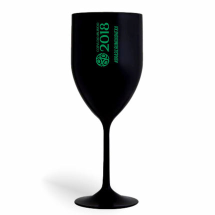 Taça De Vinho 330Ml Impressão  Leitosa Preta  1X0