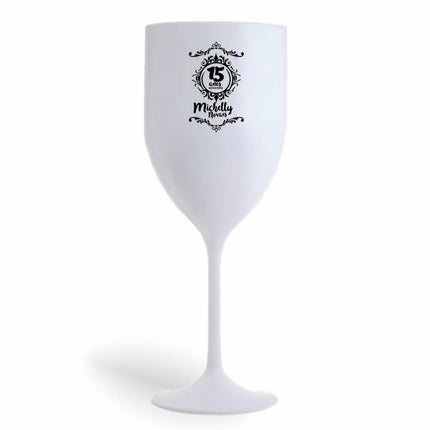 Taça De Vinho 330Ml Impressão  Leitosa Branca  1X0