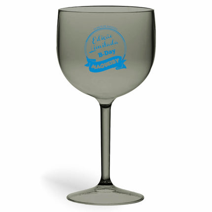 Taça De Gin 580Ml Impressão  Transparente Fumê  1X0