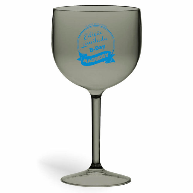 Taça De Gin 580Ml Impressão  Transparente Fumê  1X0