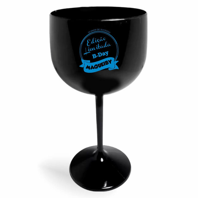 Taça De Gin 580Ml Impressão  Leitosa Preta  1X0