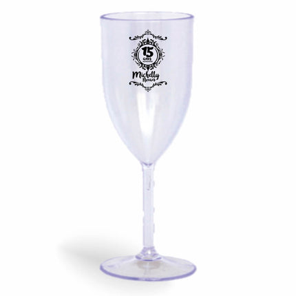 Taça De Vinho 330Ml Impressão  Transparente Cristal  1X0