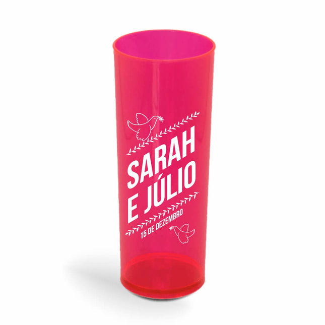 Copo Long Drink 350Ml  Transparente Vermelho Neon  1X0