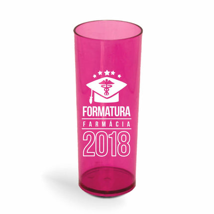 Copo Long Drink 350Ml  Transparente Rosa  1X0