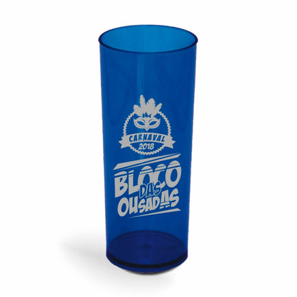 Copo Long Drink 350Ml  Transparente Azul  1X0
