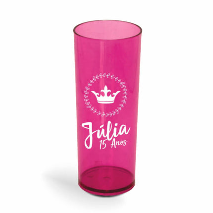 Copo Long Drink 350Ml  Transparente Rosa  1X0