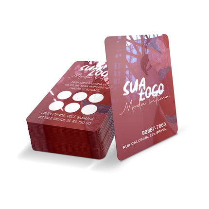Cartões Fidelidade  Plástico Compacto 50G