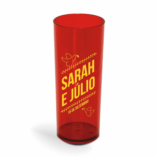 Copo Long Drink 350Ml  Transparente Vermelho  1X0