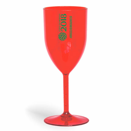 Taça De Vinho 330Ml Impressão  Transparente Vermelha  1X0