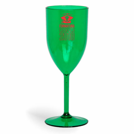 Taça De Vinho 330Ml Impressão  Transparente Verde  1X0