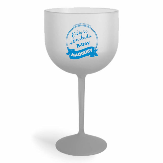 Taça De Gin 580Ml Impressão  Degradê Prata  1X0