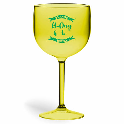 Taça De Gin 580Ml Impressão  Transparente Amarela  1X0