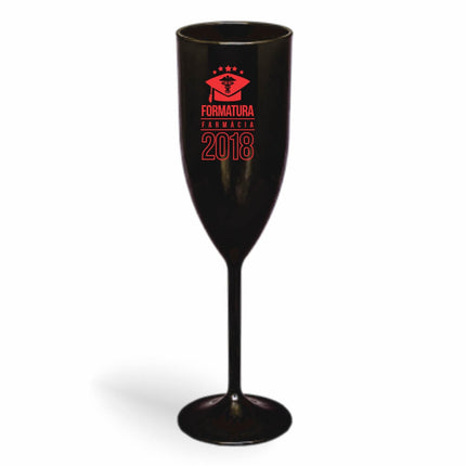 Taça De Champanhe 180Ml Impressão  Leitosa Preta  1X0