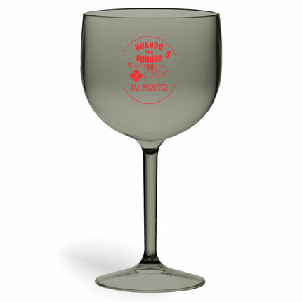 Taça De Gin 580Ml Impressão  Transparente Fumê  1X0