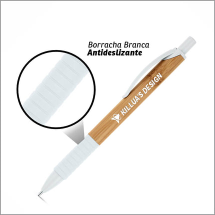 Canetas  Ecológicas Bambu Pati Branca