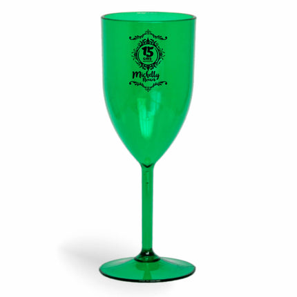 Taça De Vinho 330Ml Impressão  Transparente Verde  1X0