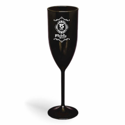 Taça De Champanhe 180Ml Impressão  Leitosa Preta  1X0