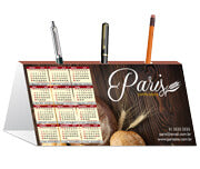Calendário De Mesa Porta Canetas Horizontal Couchê 300G  Lam Fosca Frente  4X0