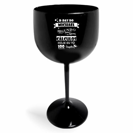 Taça De Gin 580Ml Impressão  Leitosa Preta  1X0